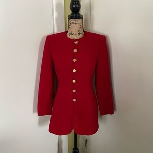 Red Chaus wool crepe blazer